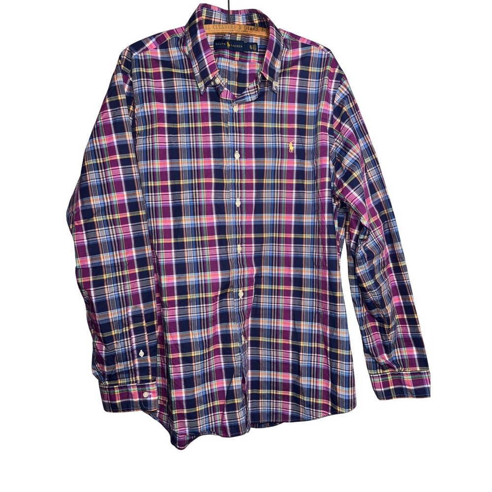 Polo Ralph Lauren Mens XL Plaid Button Down Shirt Cotton Pony Wedding Heritage‎